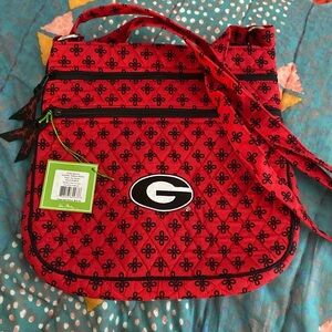 NWT Vera Bradley Georgia Bulldogs Purse,Collegiate Collection,Triple Zip Hipster